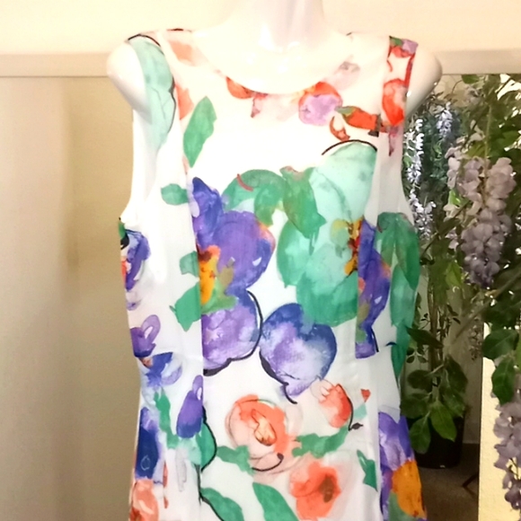 DKNY Crepe Floral Midi Dress - Picture 3 of 13
